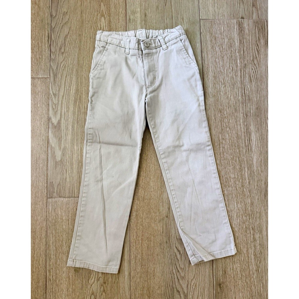 Boys IZod Size 7 Khaki Pants Beige Regular Fit Adjustable Waist
